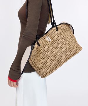 Boater Weaving Shopper M (보터 위빙 쇼퍼 미듐) Beige