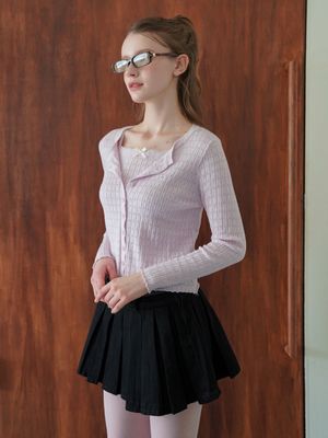 [여리핏/세트템] 버터 플로우 니트 가디건&나시 세트 4colors