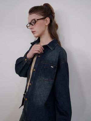 [오버핏/빈티지워싱] 오버사이즈 인디고 클래식 데님 자켓 2colors