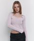 Valerie Shirring Button Long Sleeve Top (Pale Pink)