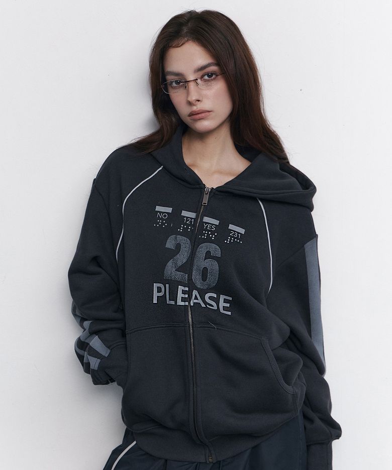 Tove Track Hoodie Zip Up (Cool Charcoal)