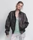 Gia Leather Bomber jacket (Washed Brown)