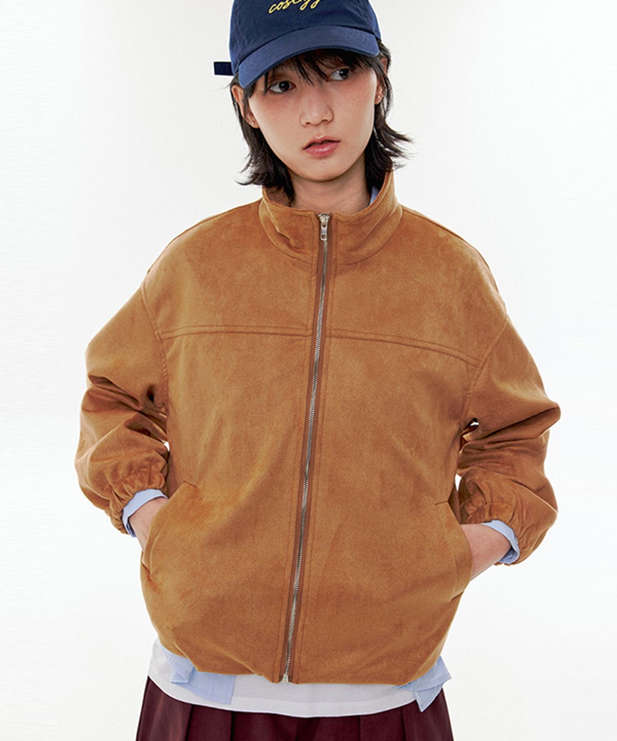 코스에그(COSEGG) Synthetic Suede Half-Neck Jacket_EESJK0995
