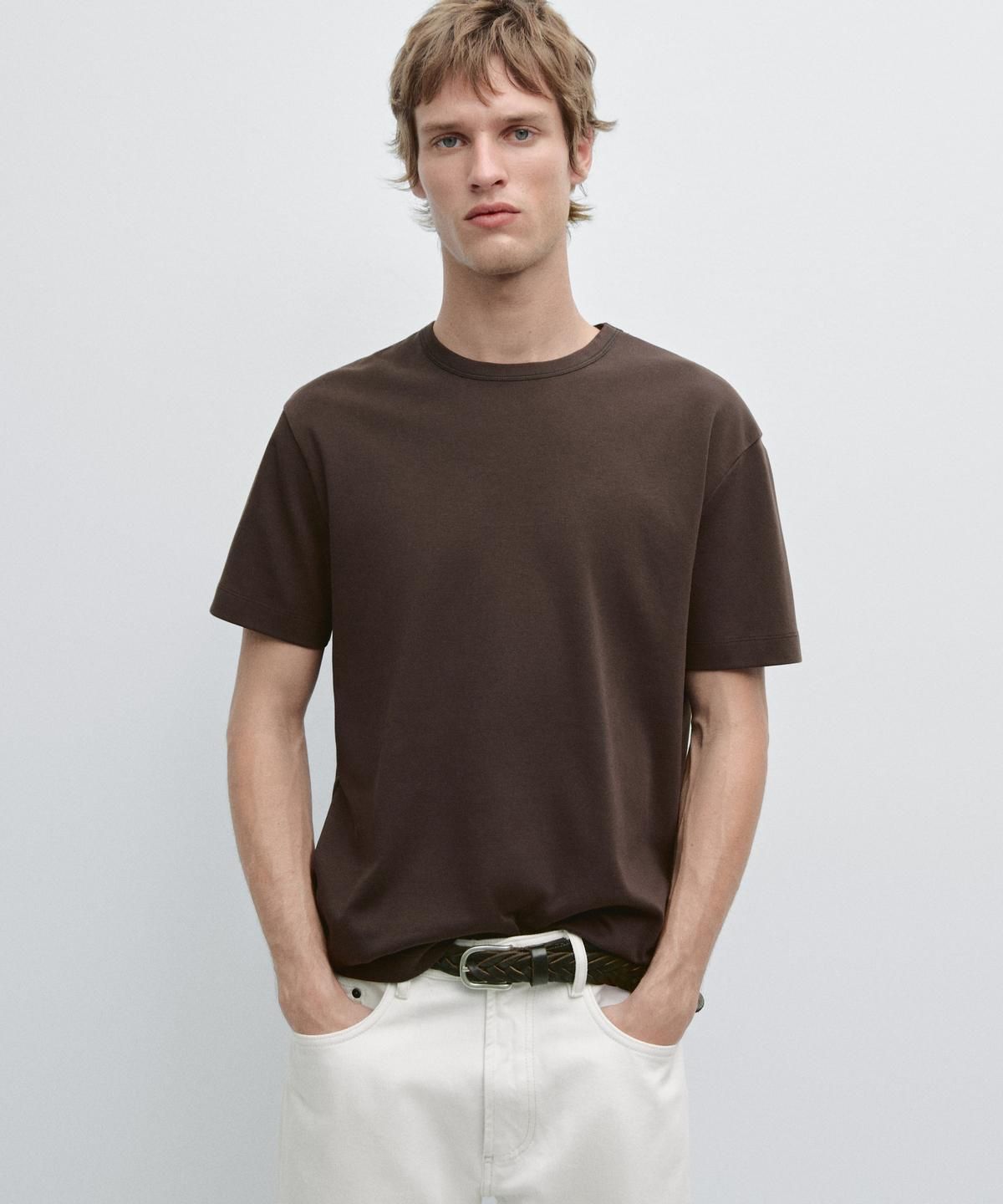 마시모두띠(MASSIMO DUTTI) 100% 코튼 반팔 티셔츠