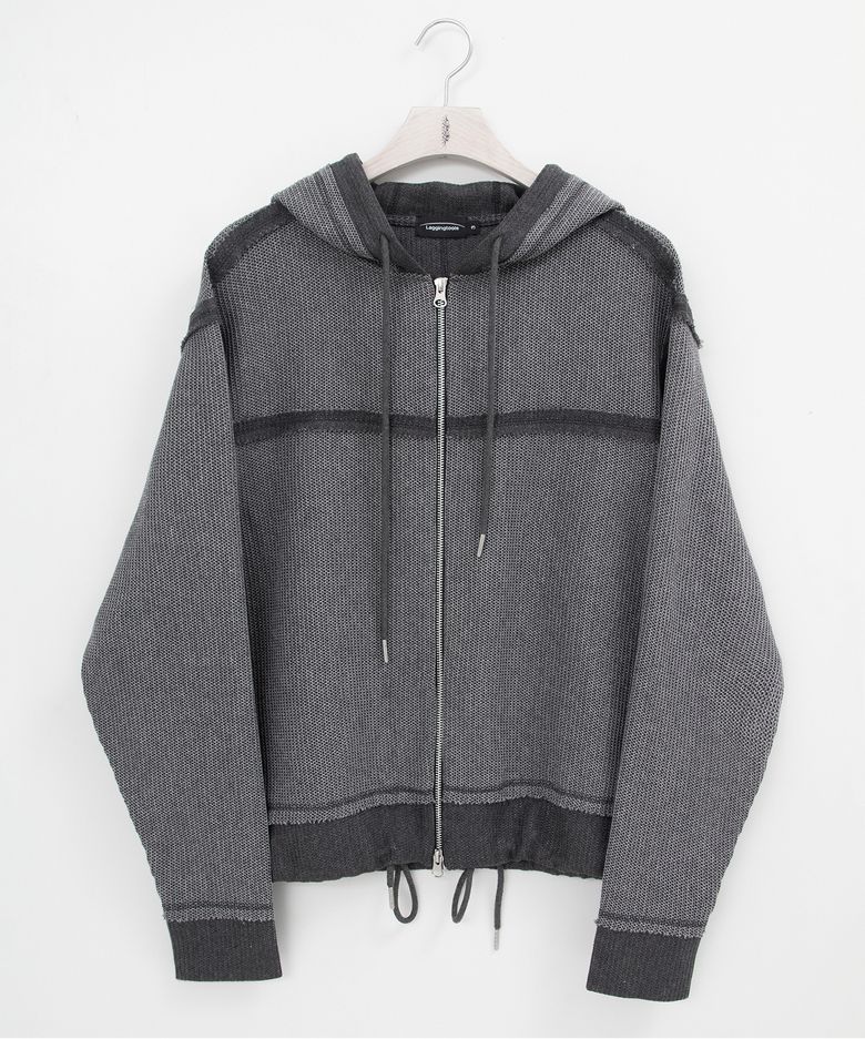 Textured Weave Hoodie_____grey