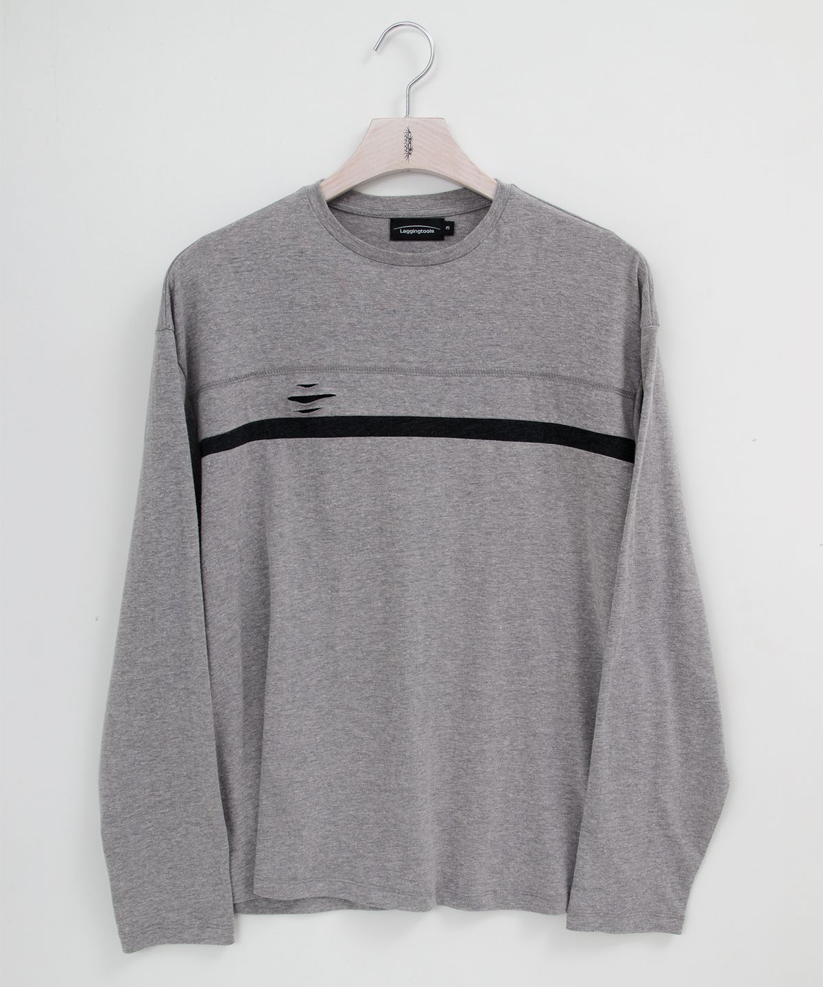 래깅툴즈(LAGGINGTOOLS) Layered Panel Long Sleeve_____melange grey/dark grey