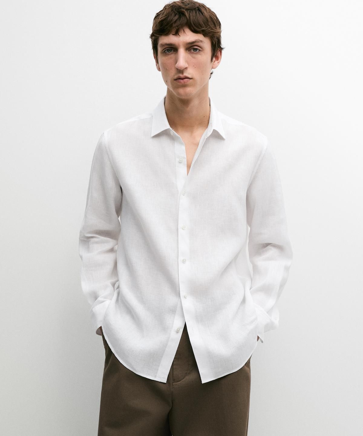 마시모두띠(MASSIMO DUTTI) 엑스트라 파인 린넨 레귤러 핏 셔츠