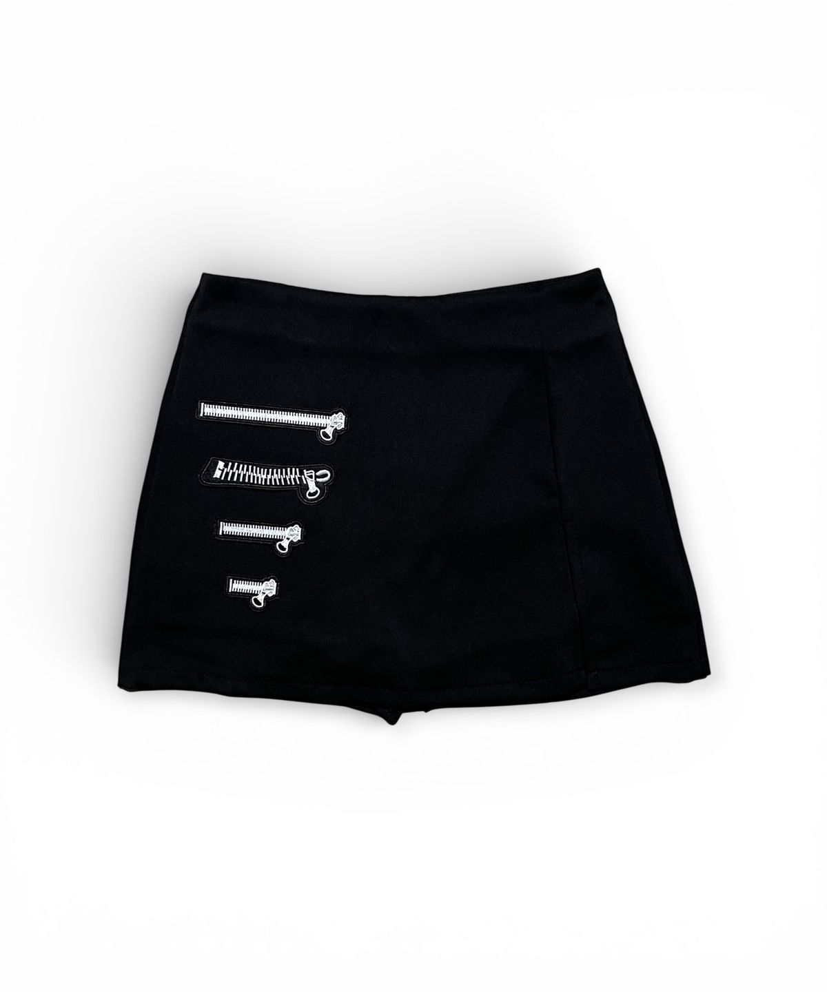 본슬리피(BORN SLIPPY) Multi Zip Slit Mini Skort (Black)