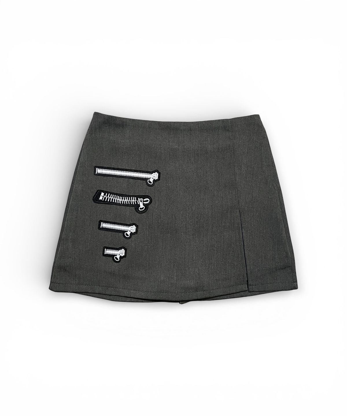 본슬리피(BORN SLIPPY) Multi Zip Slit Mini Skort (Charcoal)