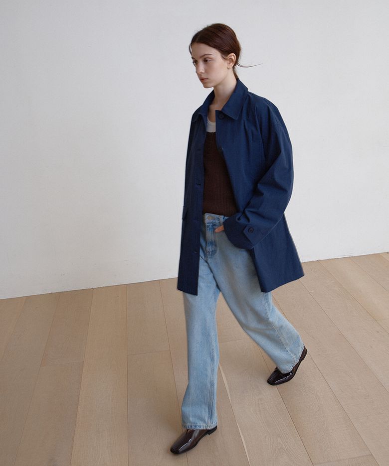 Half Trench Coat (Navy)