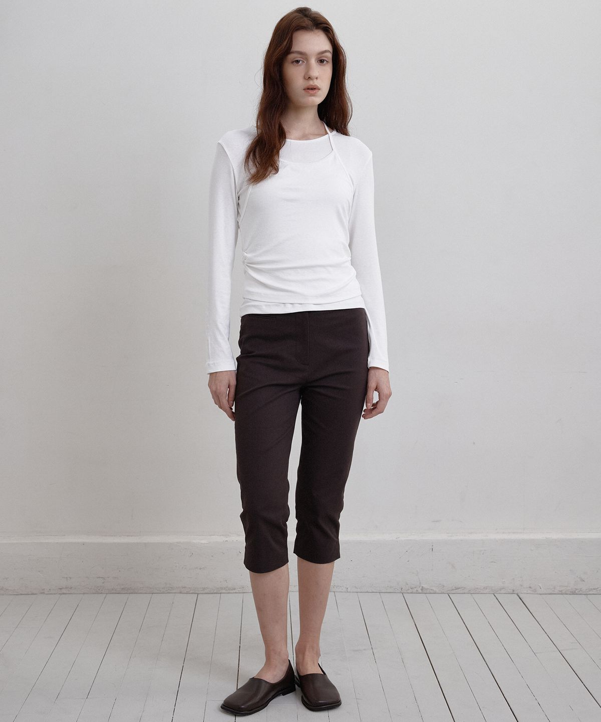 벗튼(BUT'TON) Capri Pants (Brown)