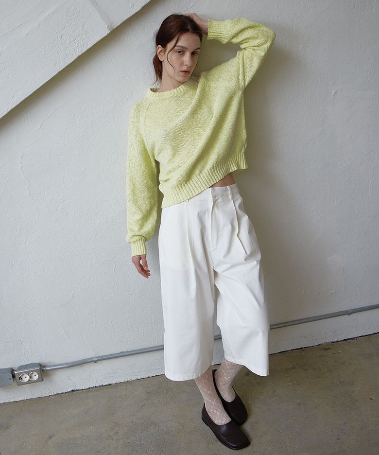 Bird Bermuda Pants(Ivory)
