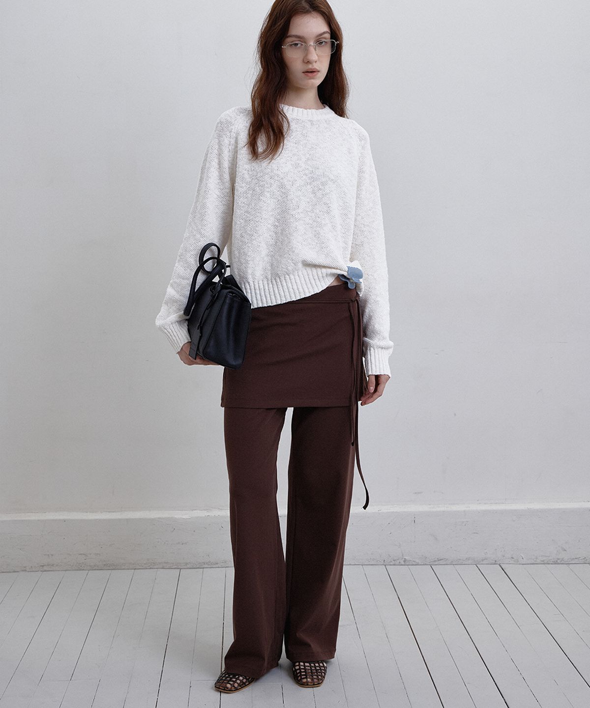 벗튼(BUT'TON) Layerd Skirt Pants(Brown)