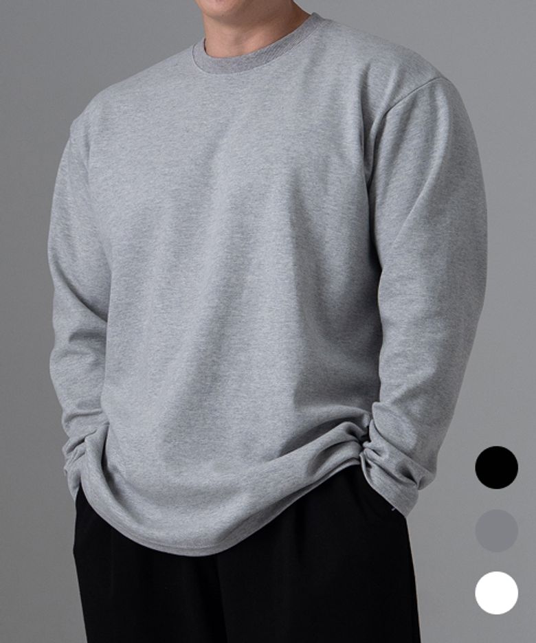탄탄한 특양면 오버핏 긴팔 티셔츠