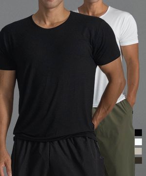 2pack 머슬핏 모달 U넥  반팔 티셔츠