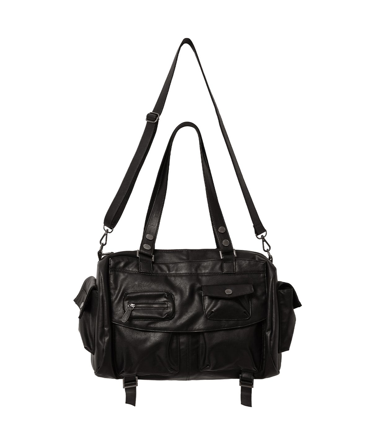 미세키서울 맨(MISEKISEOUL MEN) Multi pocket leather shoulder bag BLACK