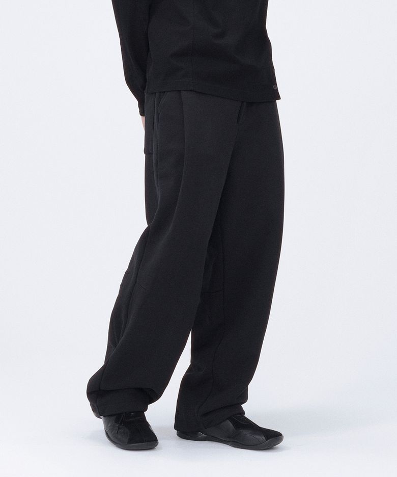 Curved sweat pants BLACK