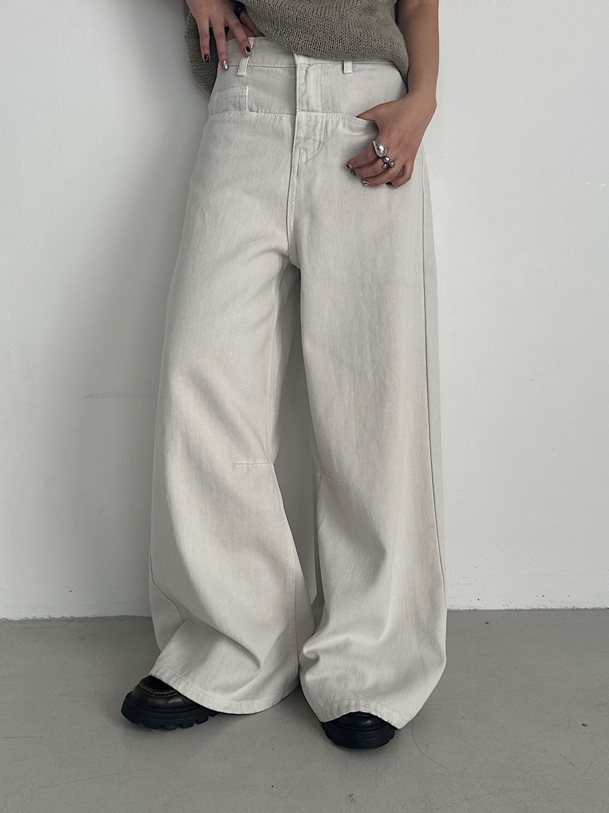 아포엠(APOEM) Soft Washed Wide Denim (2C)