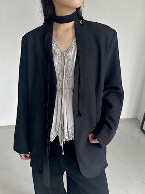 Tie Detail Blazer - 2colors