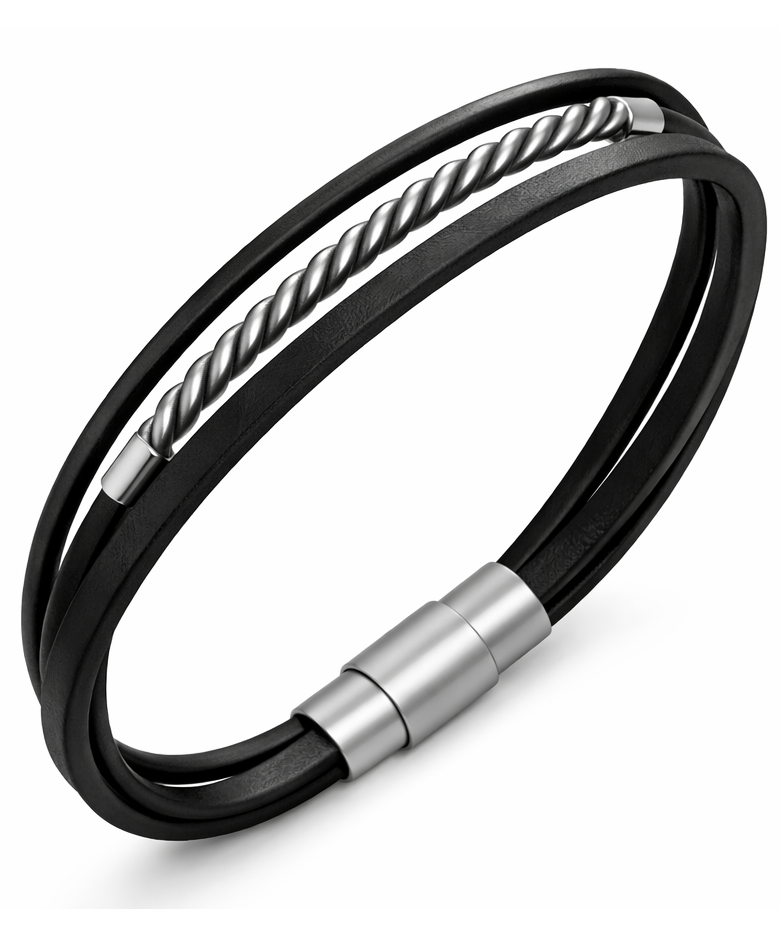 LAYERED LEATHER(SPIRAL LINK)