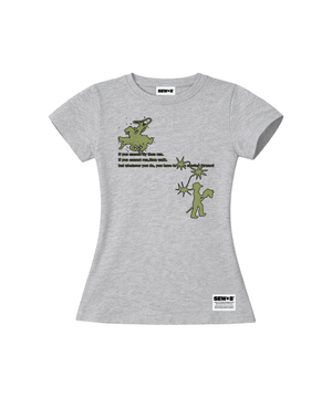 gree 세미크롭 반팔티 [그레이 멜란지]