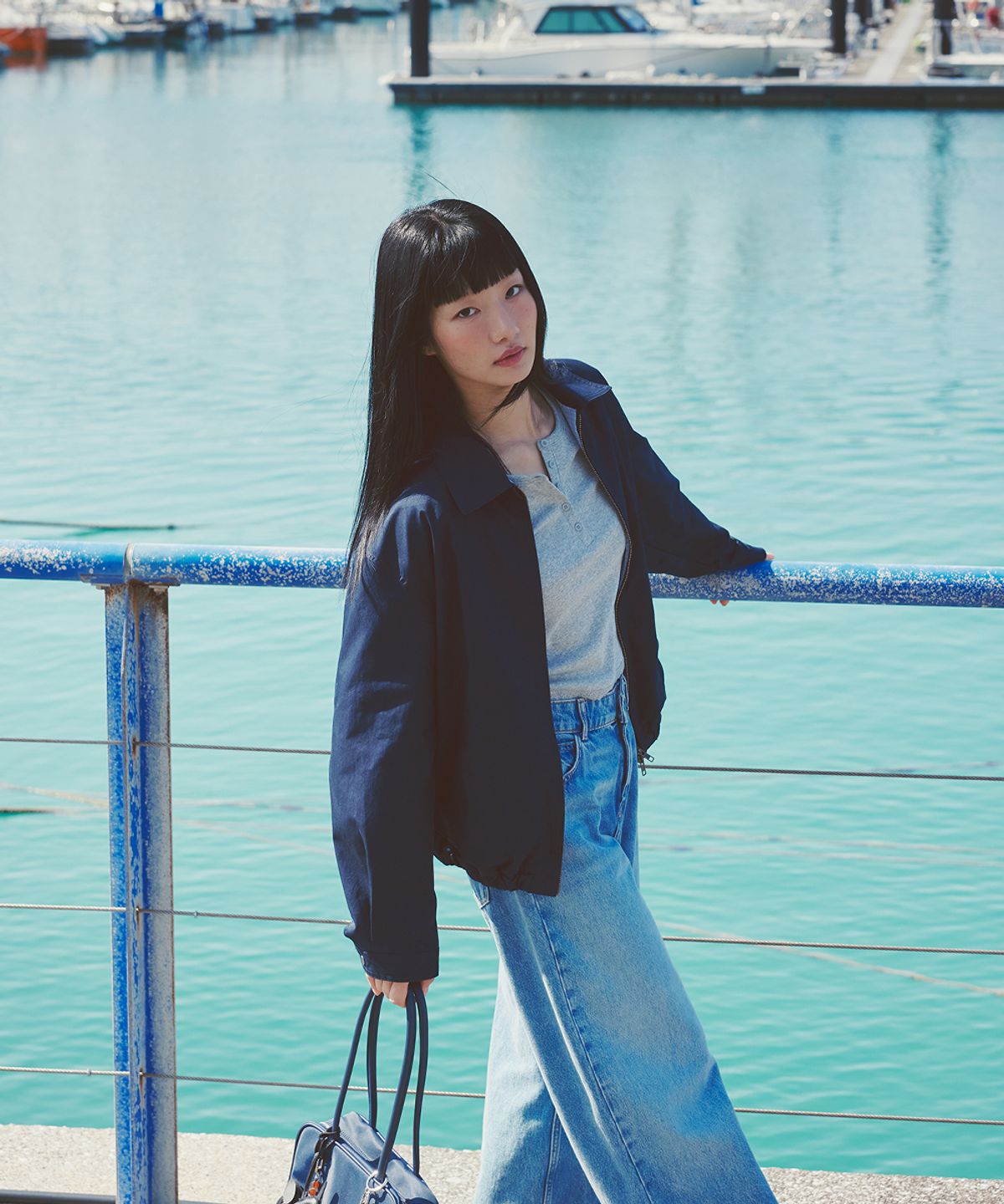 애프터아워즈(AFTERHOURS) WASHED COTTON BLOUSON (NAVY)