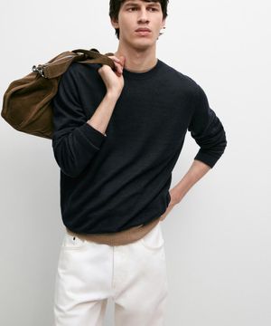 린넨 라운드넥 니트