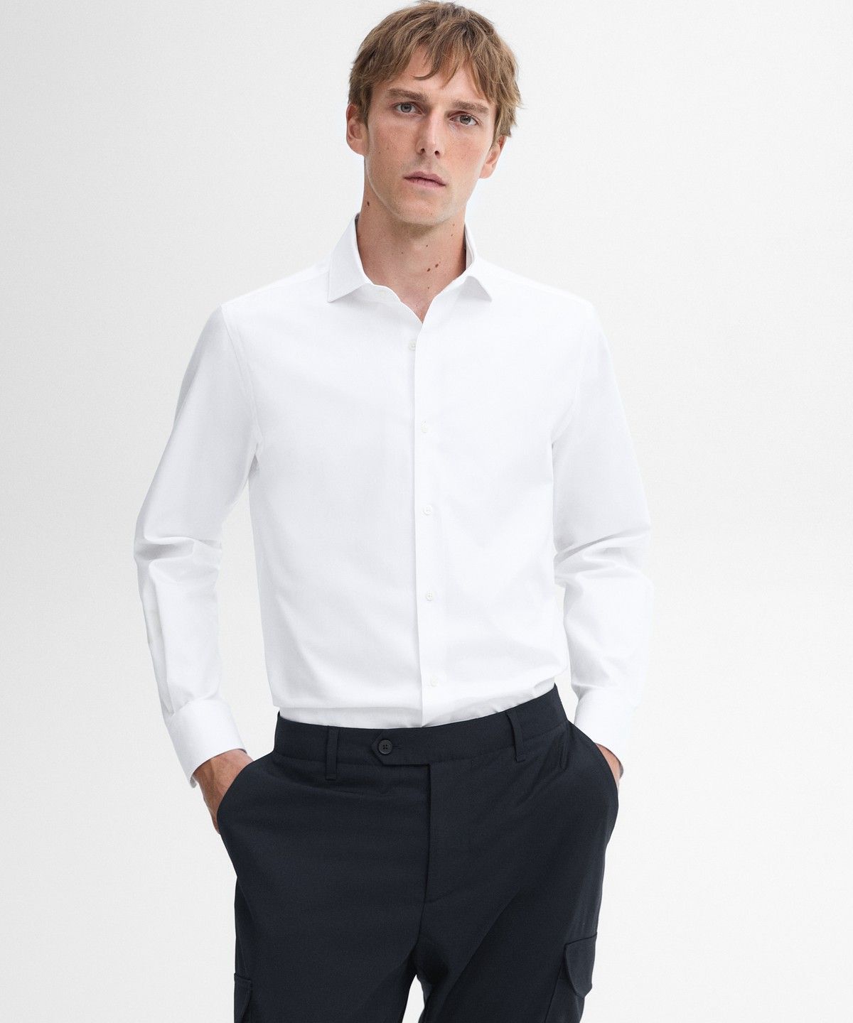 마시모두띠(MASSIMO DUTTI) 100% 코튼 슬림 핏 셔츠