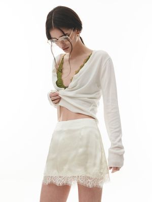 Cilly Satin Skirt Pant [IVORY]