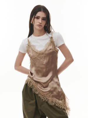 Cilly Satin Top [BEIGE]