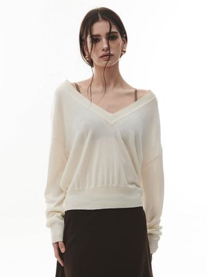 Slik Crop Knit [IVORY]
