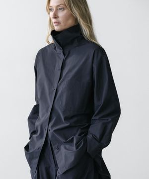 코튼 블렌드 플루이드 오버셔츠