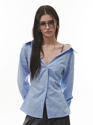 Shalot Unbalance Shirt [SKYBLUE]