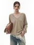 Bamboo Vneck Knit [BEIGE]