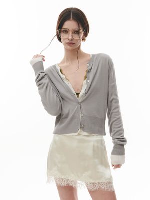 Bamboo Round Crop Cardigan