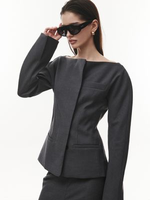 Lip Line Jacket [CHARCOAL]
