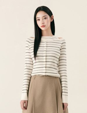 스트라이프 컷아웃 풀오버_RMKAG23R13