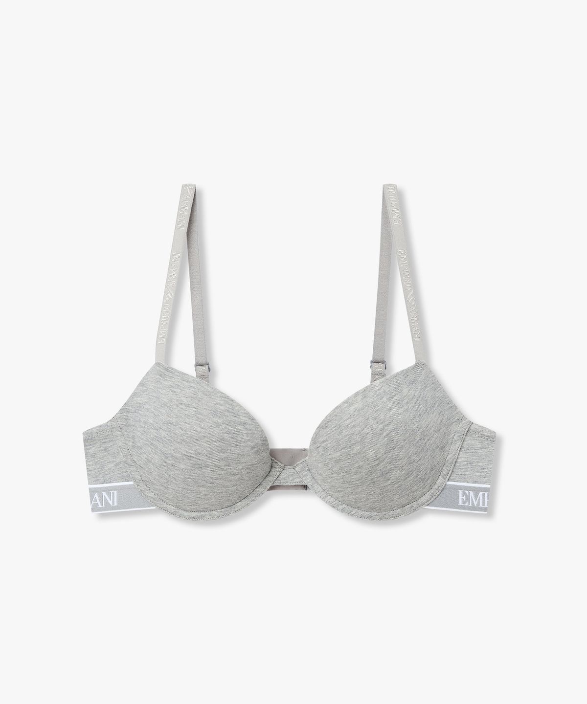 엠포리오 아르마니 언더웨어(EMPORIO ARMANI UNDERWEAR) 여성 배색 밴딩 자카드 로고 푸쉬업 브라_멜란지 그레이 0826185501