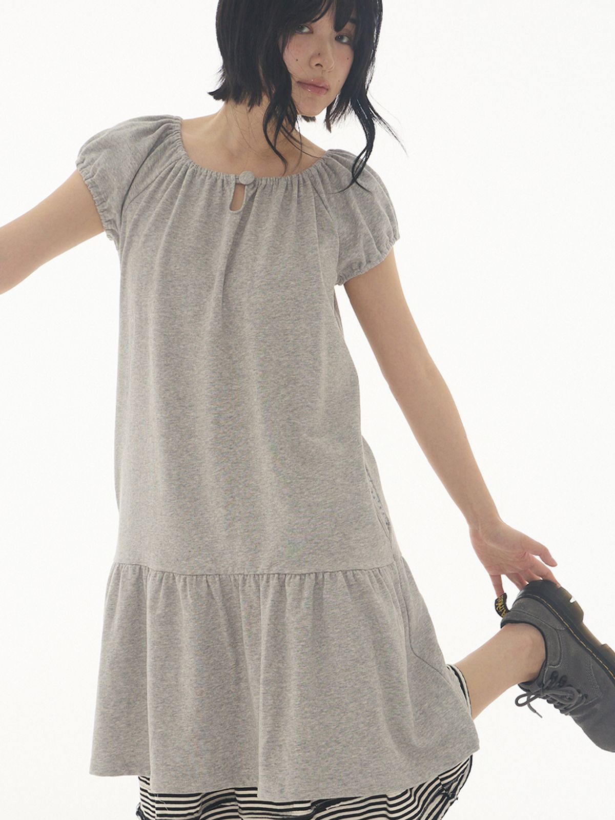 익스파이어드걸(EXPIRED GIRL) Mellow Dress Melange Grey