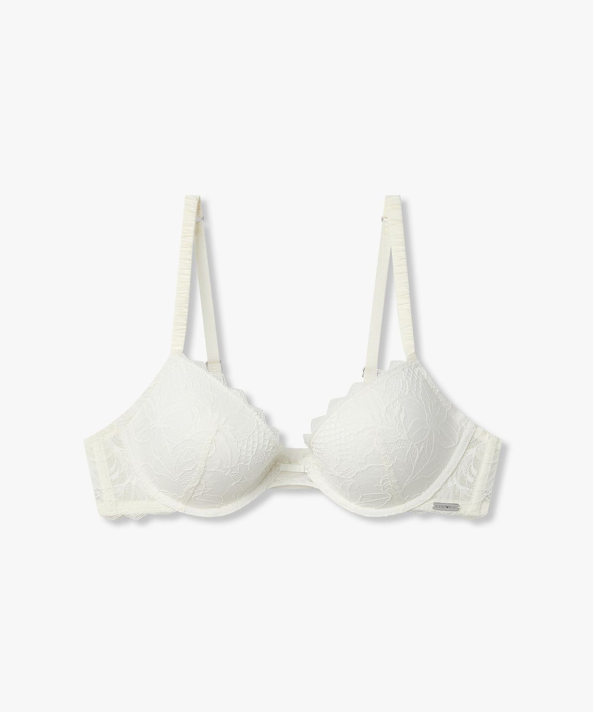 엠포리오 아르마니 언더웨어(EMPORIO ARMANI UNDERWEAR) 여성 플라워 메쉬 리무버블 푸쉬업 브라_화이트 0826185521