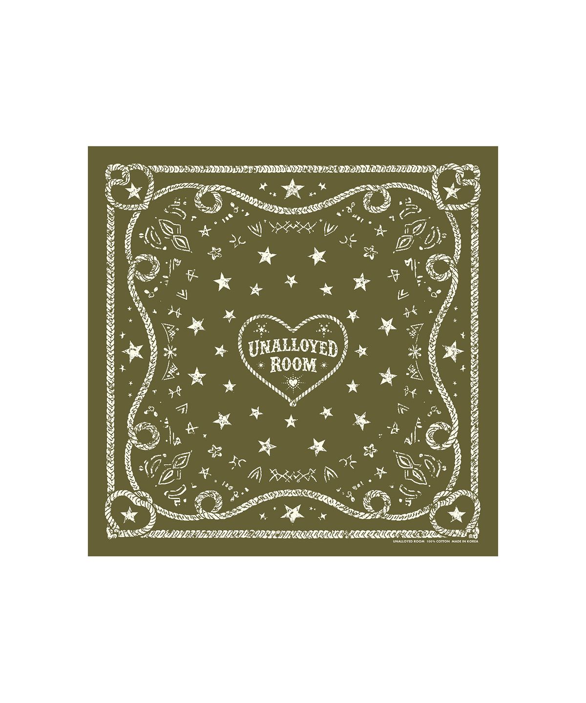 어널로이드(UNALLOYED) 웨스턴 하트 반다나 / 카키