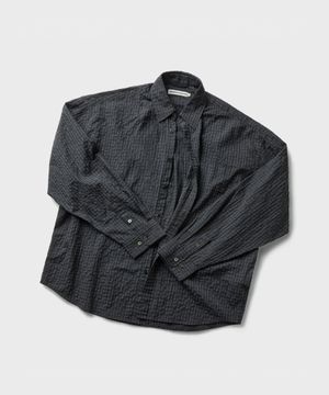 SQUARE OVERSIZED CHECK SHIRT [BLACK]