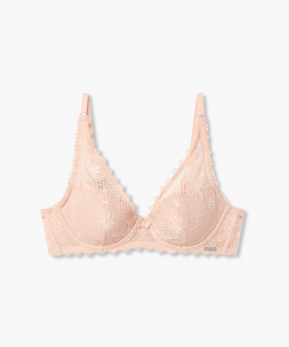 엠포리오 아르마니 언더웨어(EMPORIO ARMANI UNDERWEAR) 여성 플라워 메쉬 패디드 발코넷 브라_핑크 0826182502