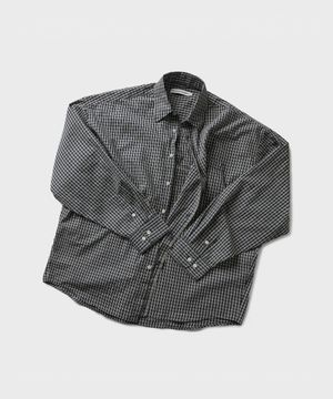 GRID OVERSIZED CHECK SHIRT [NAVY]