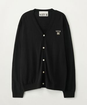 로렌 린넨 블렌드 가디건 블랙