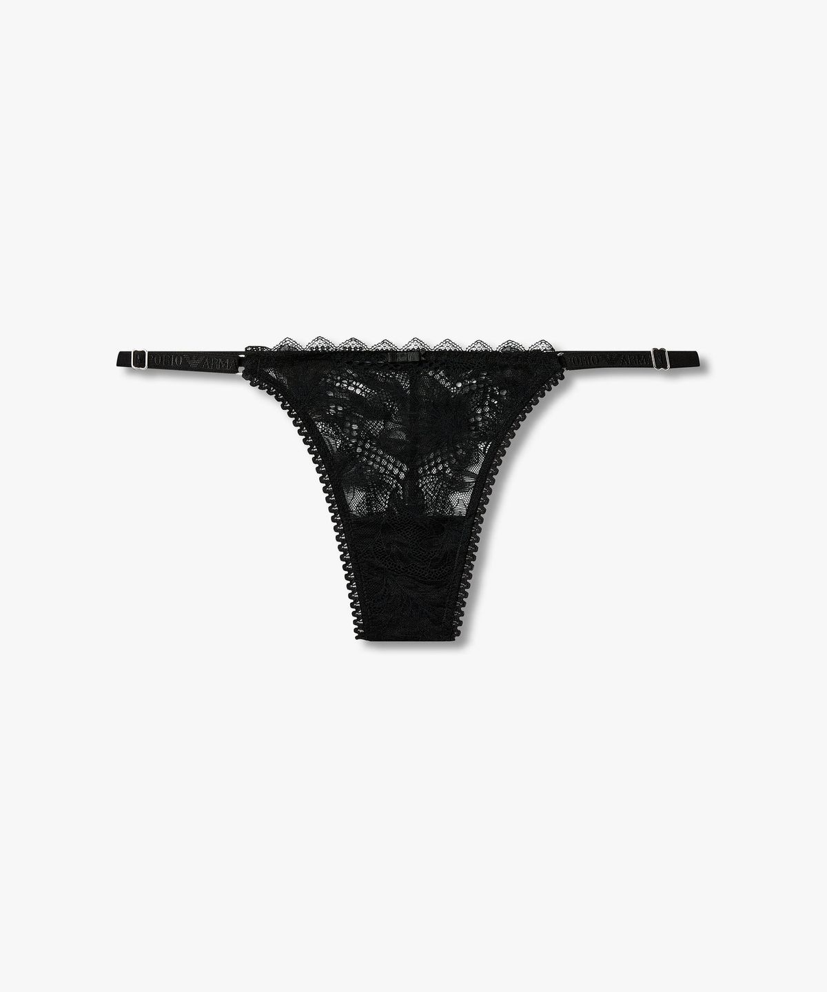 엠포리오 아르마니 언더웨어(EMPORIO ARMANI UNDERWEAR) 여성 플로럴 레이스 스트랩 티팬티_블랙 0826110503