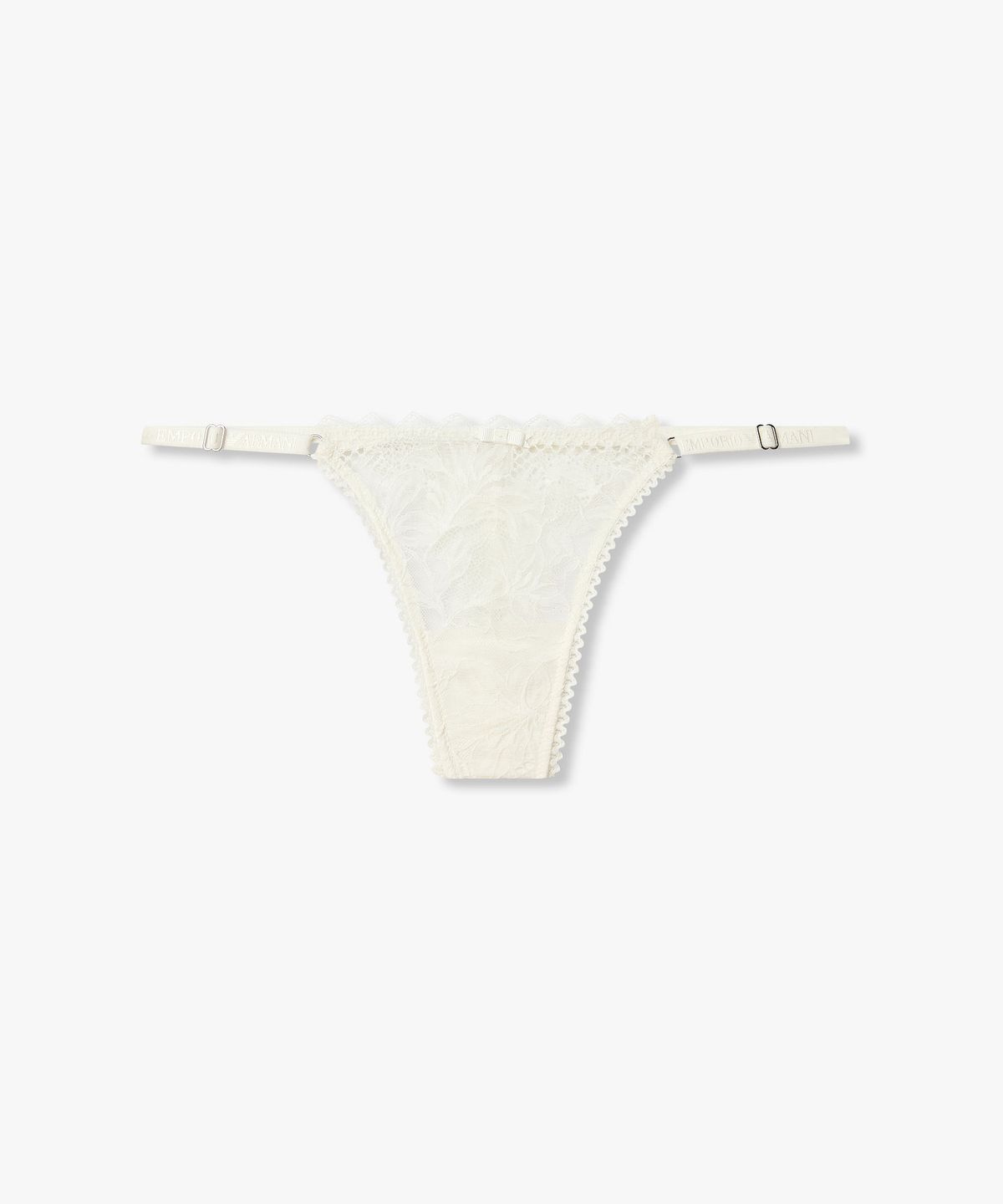 엠포리오 아르마니 언더웨어(EMPORIO ARMANI UNDERWEAR) 여성 플로럴 레이스 스트랩 티팬티_화이트 0826110501