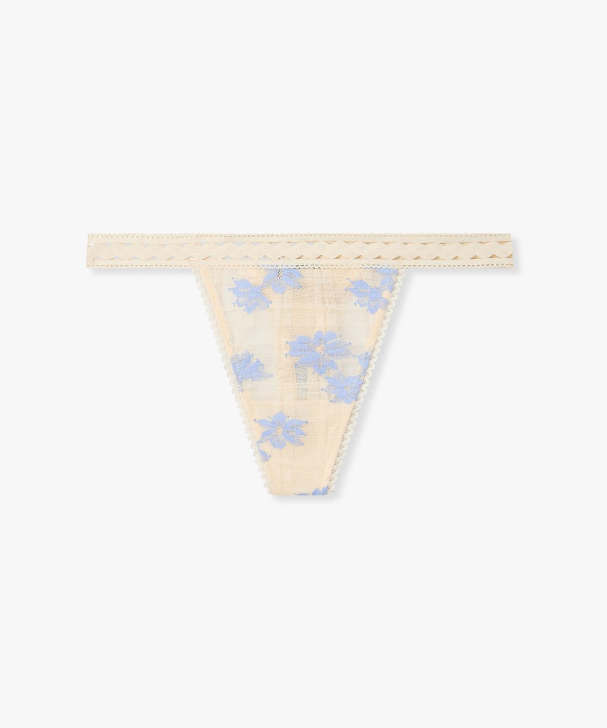 엠포리오 아르마니 언더웨어(EMPORIO ARMANI UNDERWEAR) 여성 플라워 체크 자카드 티팬티_아이보리 0826110504