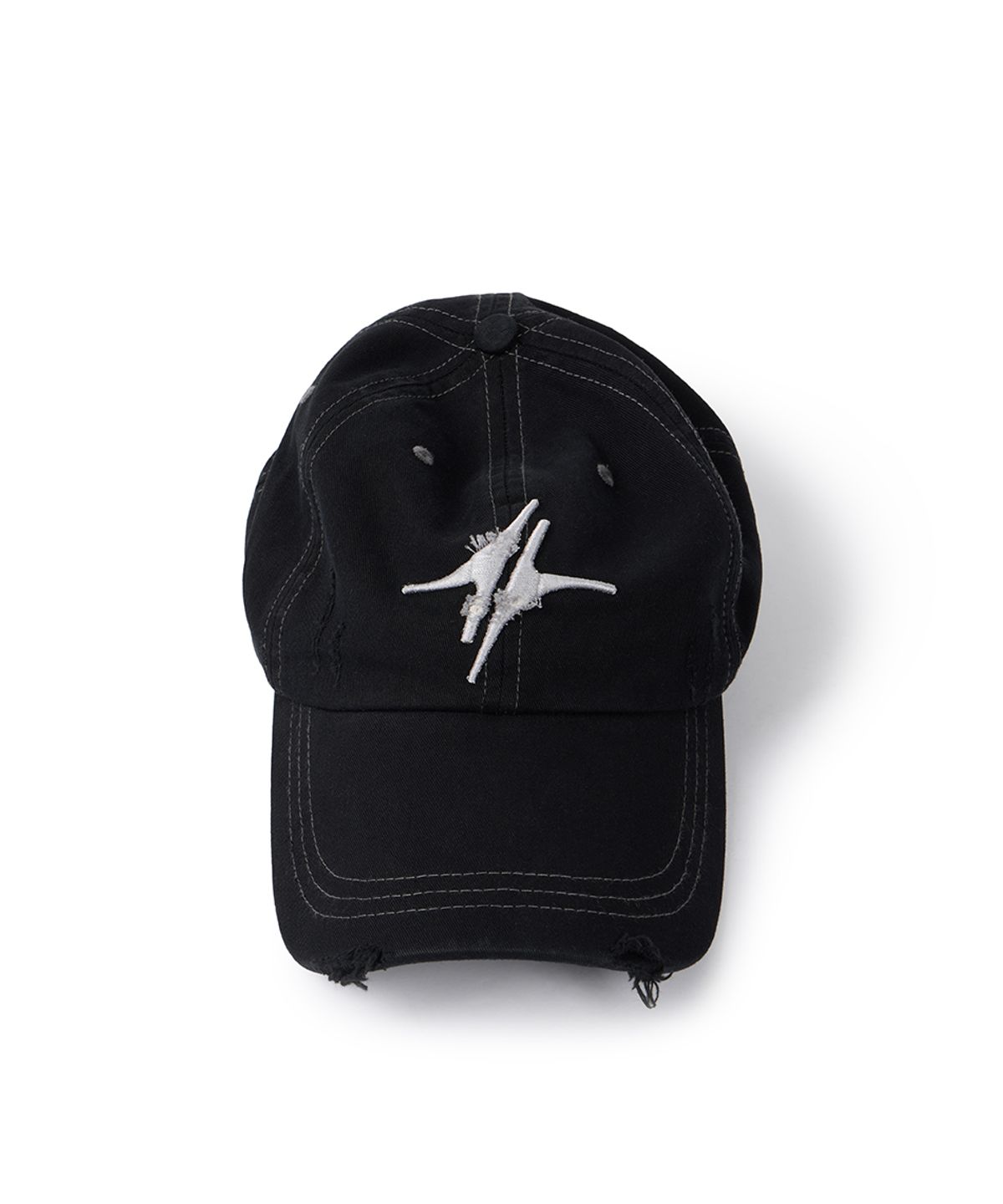 이티씨이(ETCE) DESTROYED SIGNATURE LOGO CAP (BLACK)