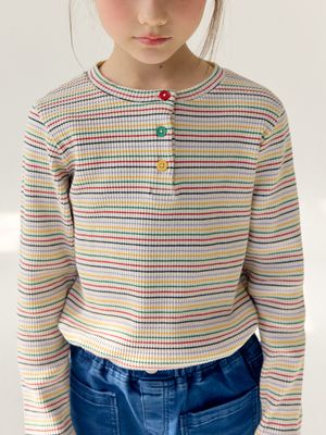 레인보우 골지 티셔츠